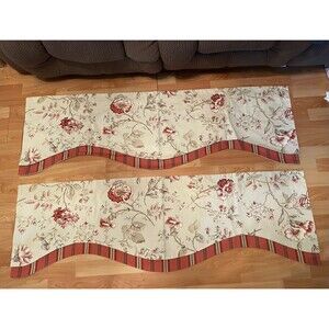 Country Curtains Floral Valance Pair 52x16 Discontinued Brand Made in USA